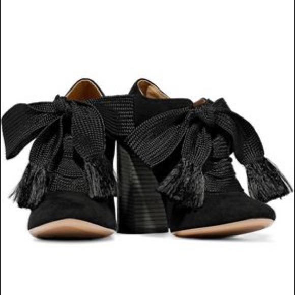 Chloe Short Ankle Bootie Harper Black Suede Size 36 - Picture 13 of 14